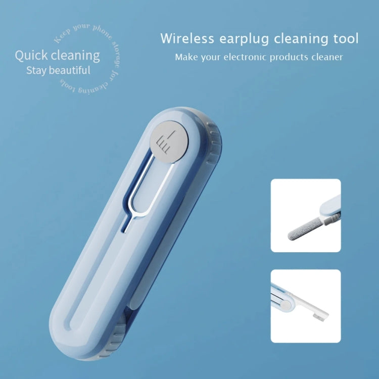 Brosse de nettoyage multifonction pour écouteurs Bluetooth, outil de dépoussiérage pour téléphone, bleu ciel, gris